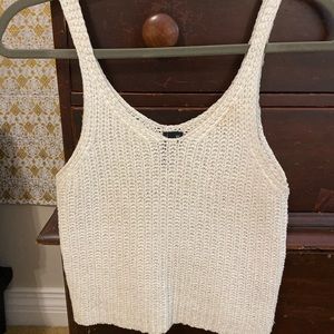 Knitted white tank top